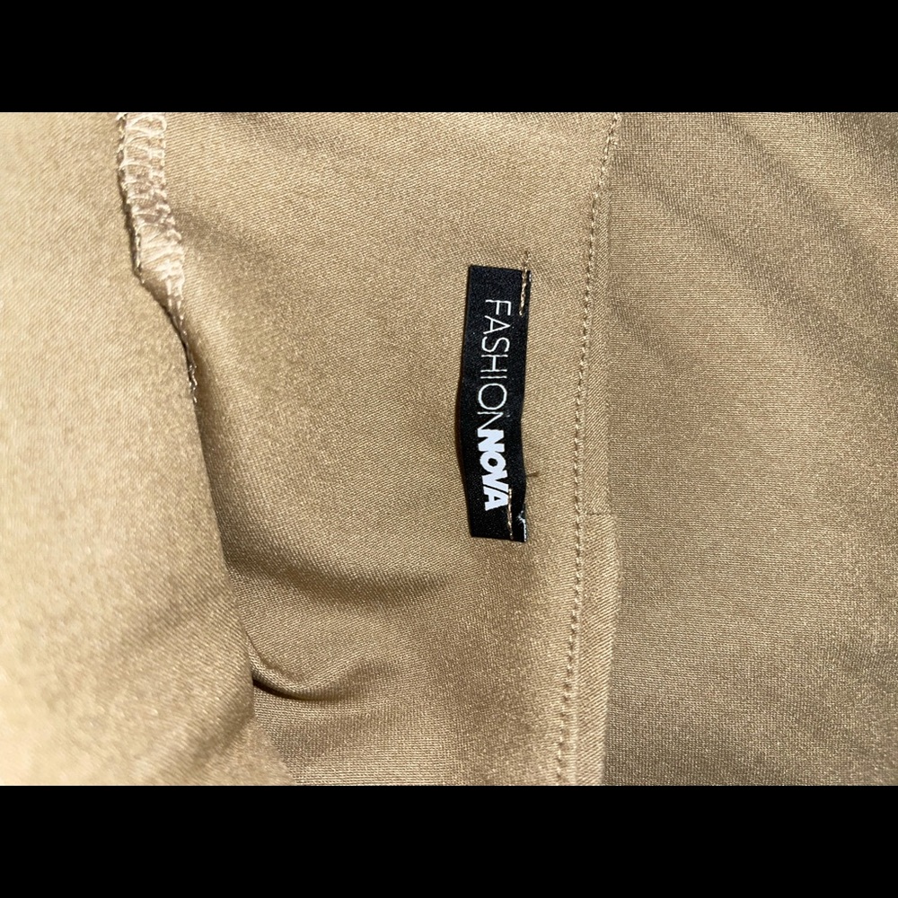 Taupe high waisted slit midi skirt - Picture 7 of 8